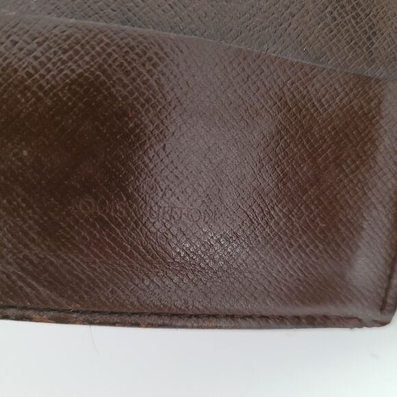 Vintage Louis Vuitton Men's LV Brown Bi-Fold Damier Leather Wallet Damaged Fair - Picture 4 of 14